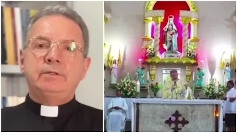 El cura Raimundo Diniz provocó un escándalo al quejarse por una alfombra dispuesta para una boda en su parroquia. (Foto: gentileza Mais Goias).
