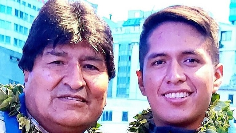 Evo Morales y Andrónico Rodríguez (Foto: Andrónico Rodríguez/Fides)
