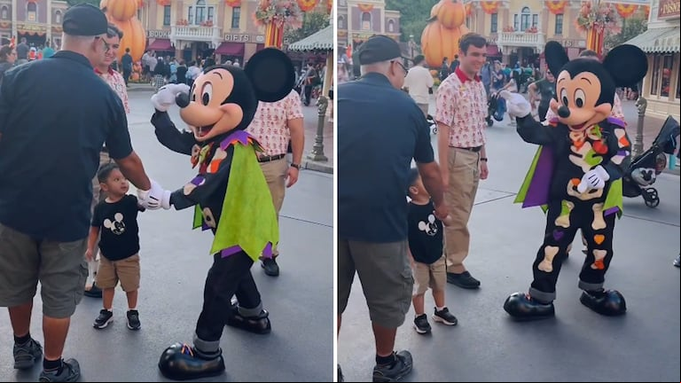 Video: Mickey Mouse se enojó con el papá de un nene en Disney World y lo dejó en ridículo frente a todos 