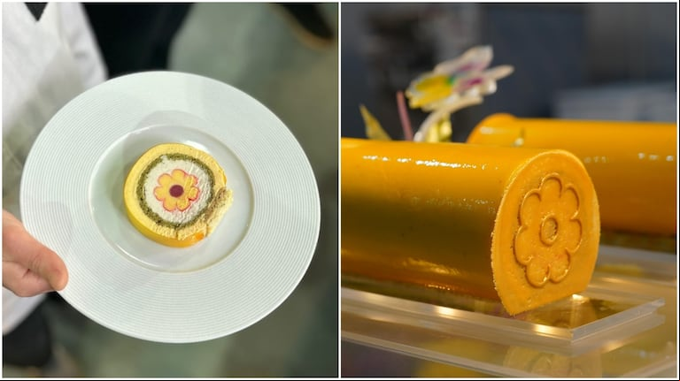 La torta helada de maracuyá, yogurt de búfala y pimienta con la que Colaneri y Calcull cautivaron al jurado en el Campeonato Argentino del Helado Artesanal. (Foto: AFADHYA)